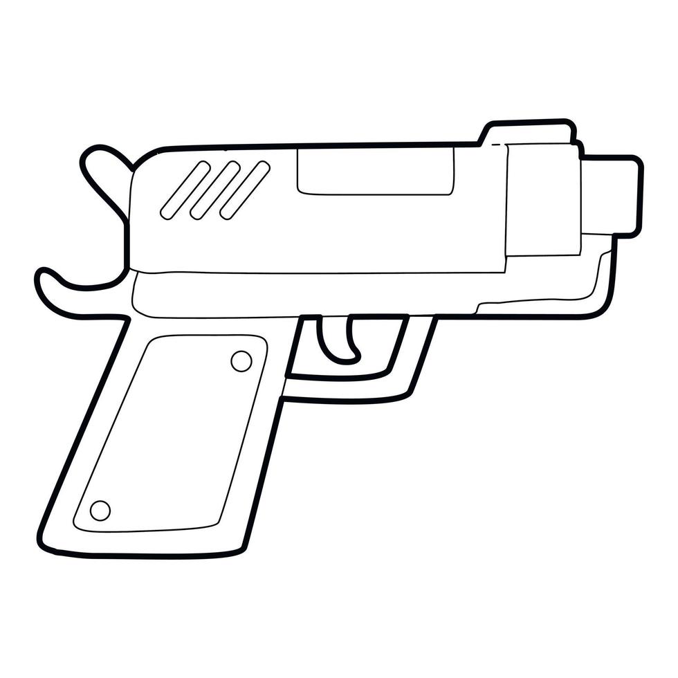 Gun icon, outline style vector