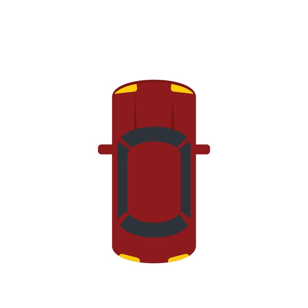Top view driverless car icon flat isolated vector