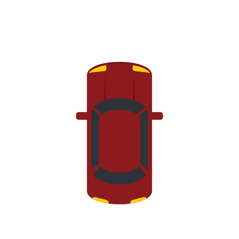 Top view driverless car icon flat isolated vector