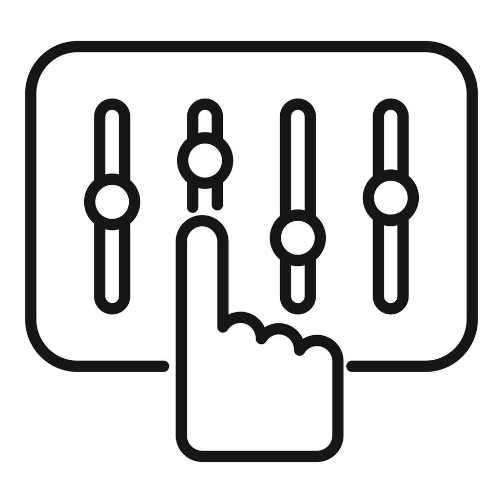 Equalizer control icon outline vector. Remote center vector