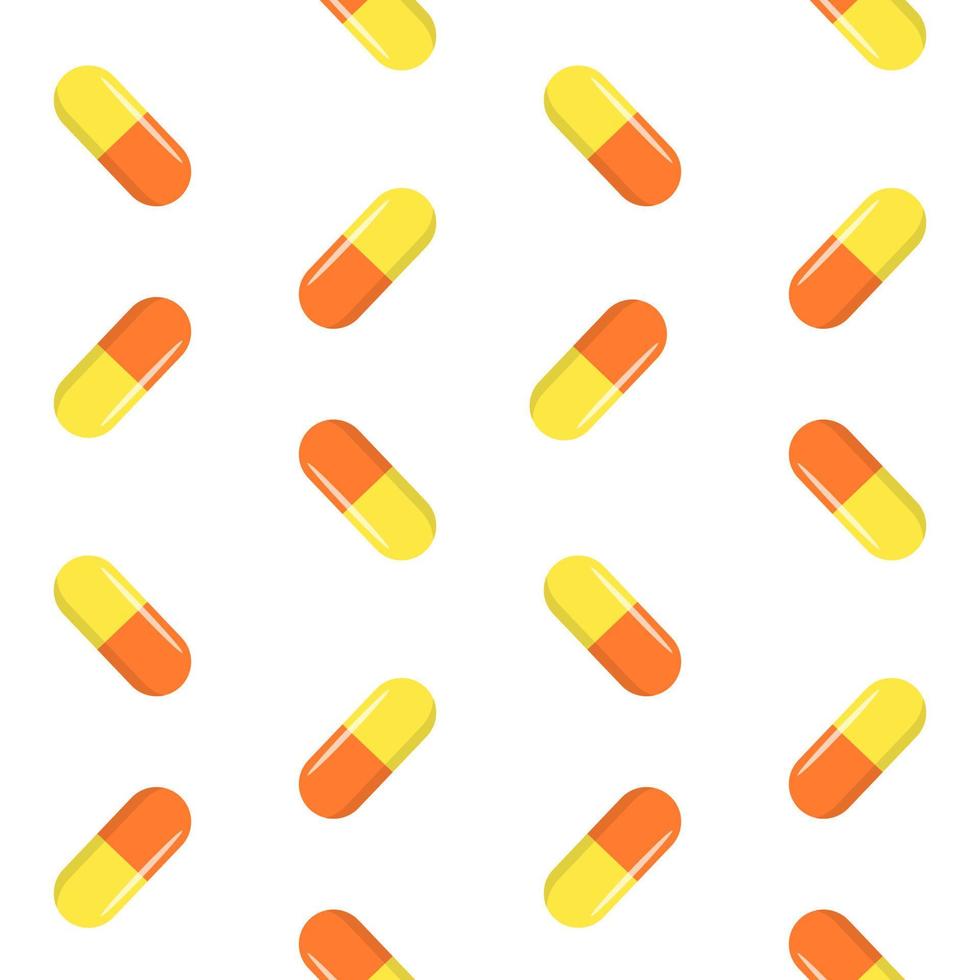 seamless pattern with pills and capsules vector
