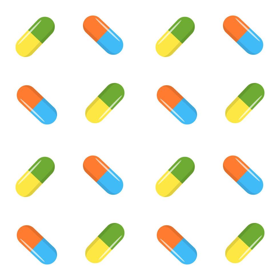 seamless pattern with pills and capsules vector