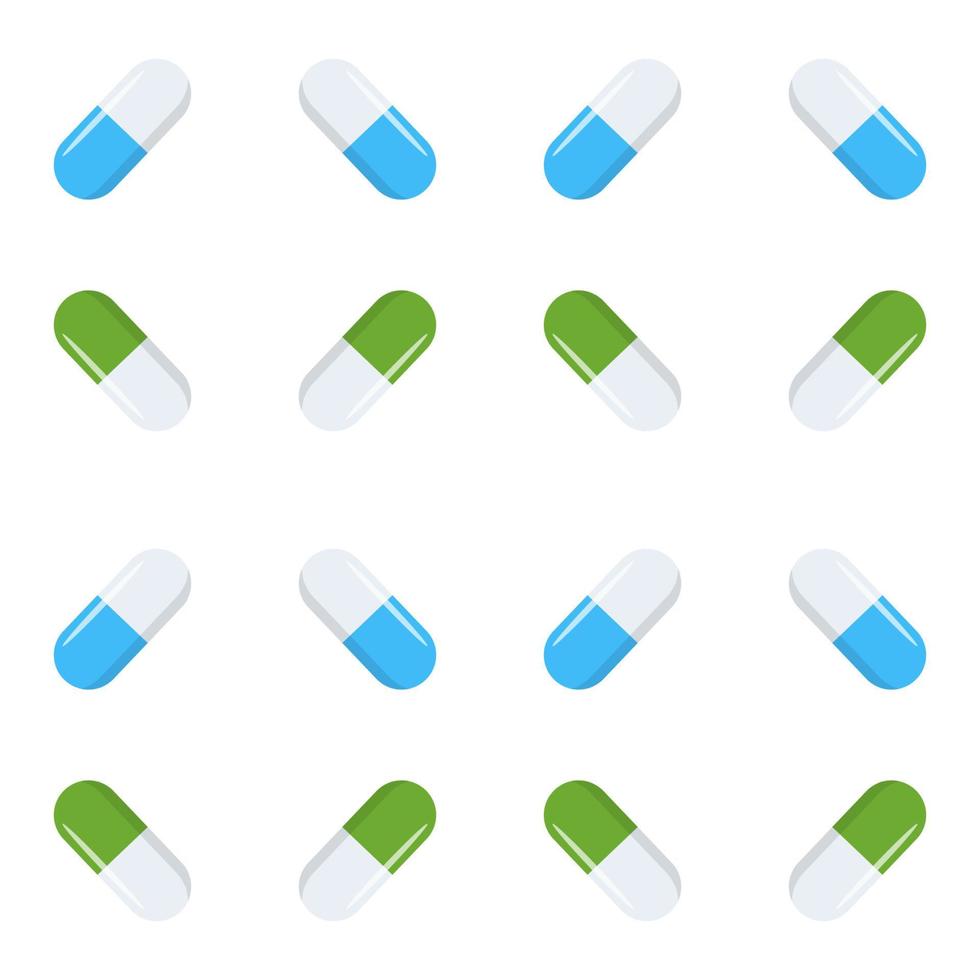seamless pattern with pills and capsules vector