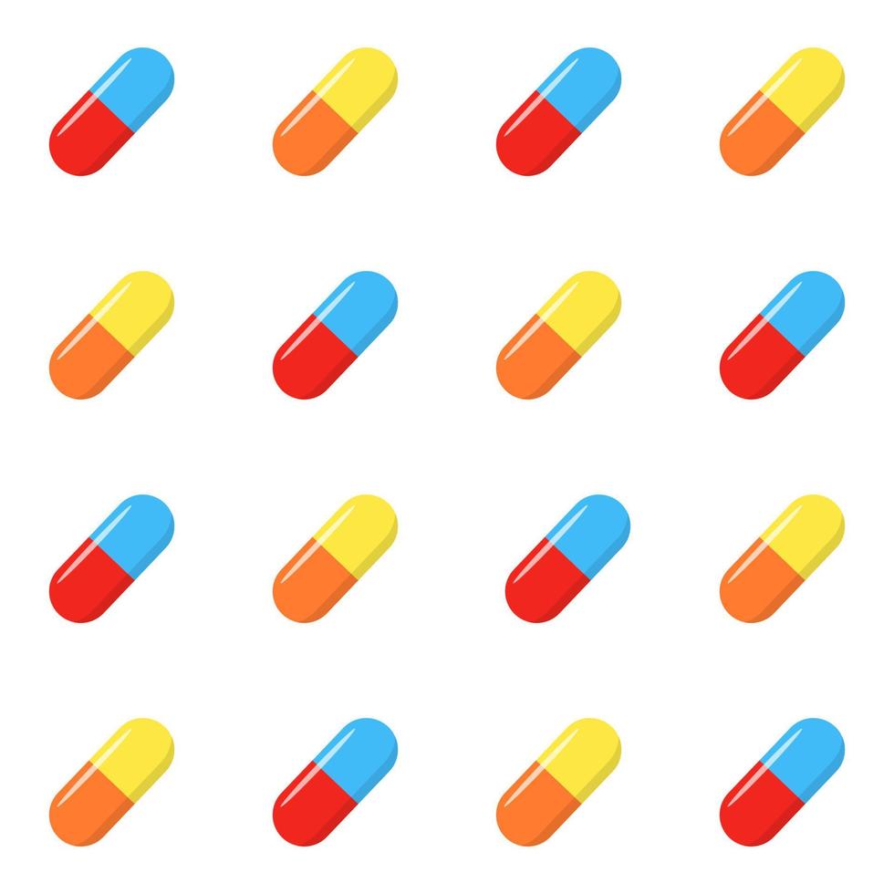 seamless pattern with pills and capsules vector