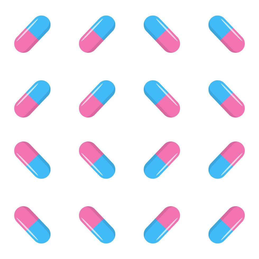 seamless pattern with pills and capsules vector