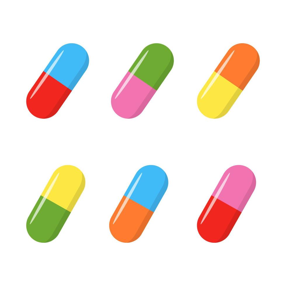 Pill flat icon isolated on white background. Vector illustration