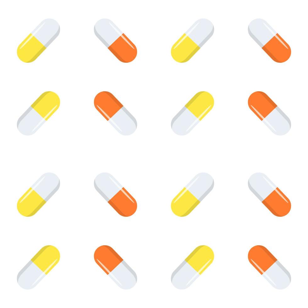 seamless pattern with pills and capsules vector