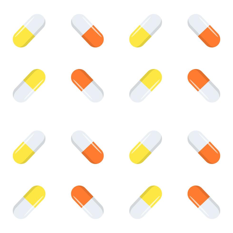 patrón sin fisuras con pastillas y cápsulas vector