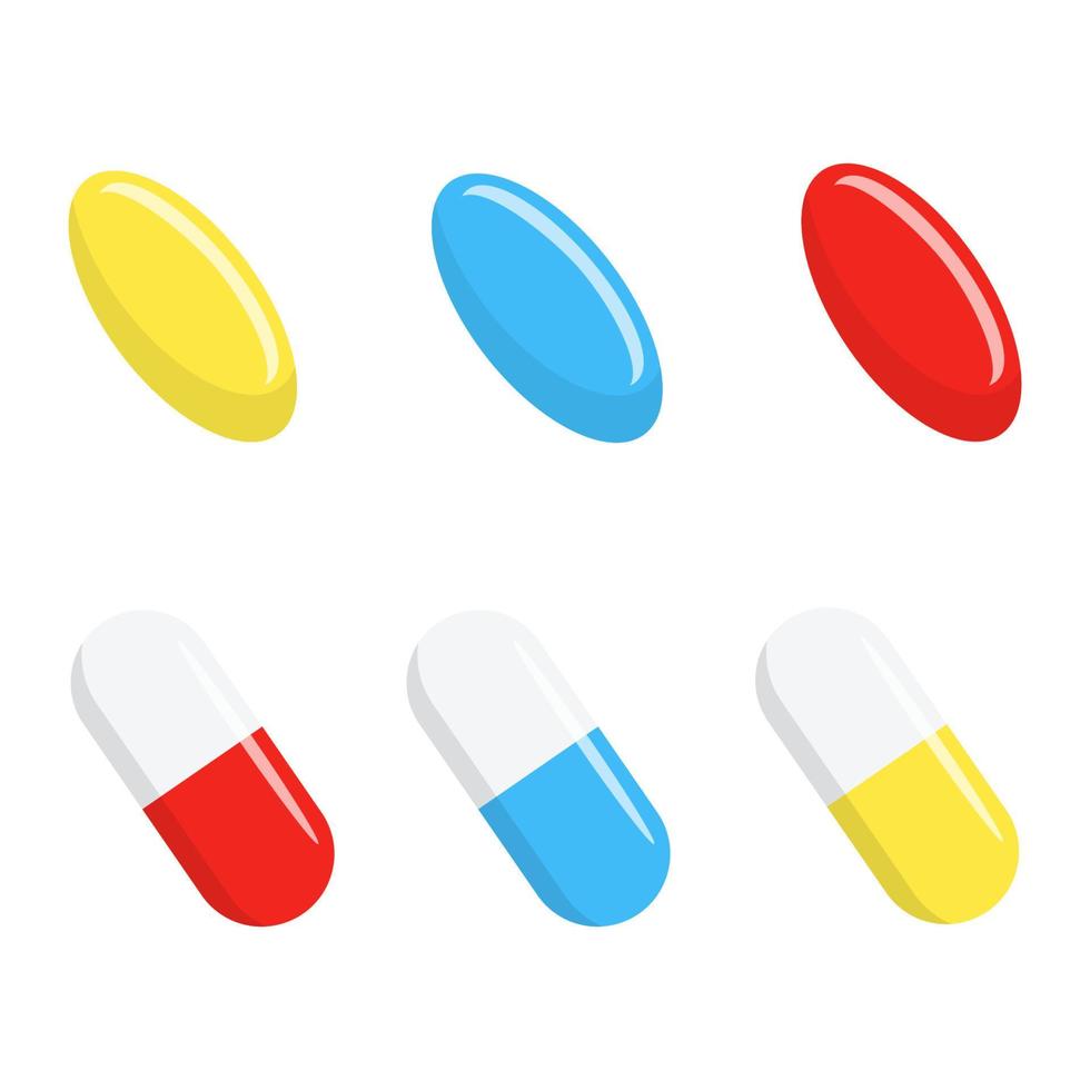 Pill flat icon isolated on white background. Vector illustration