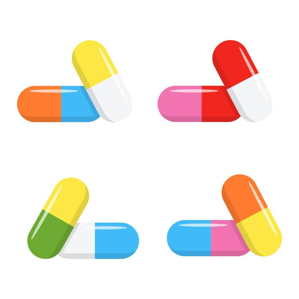 Pill flat icon isolated on white background. Vector illustration