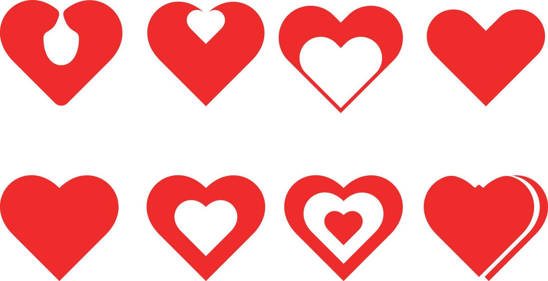 Love Heart Icons Set vector