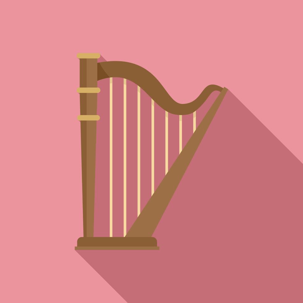 Irish harp icon flat vector. Music celtic instrument vector