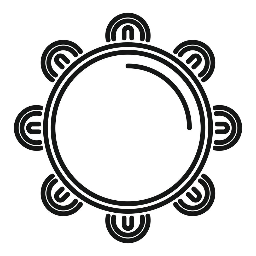 Tambourine drum icon outline vector. Samba music vector
