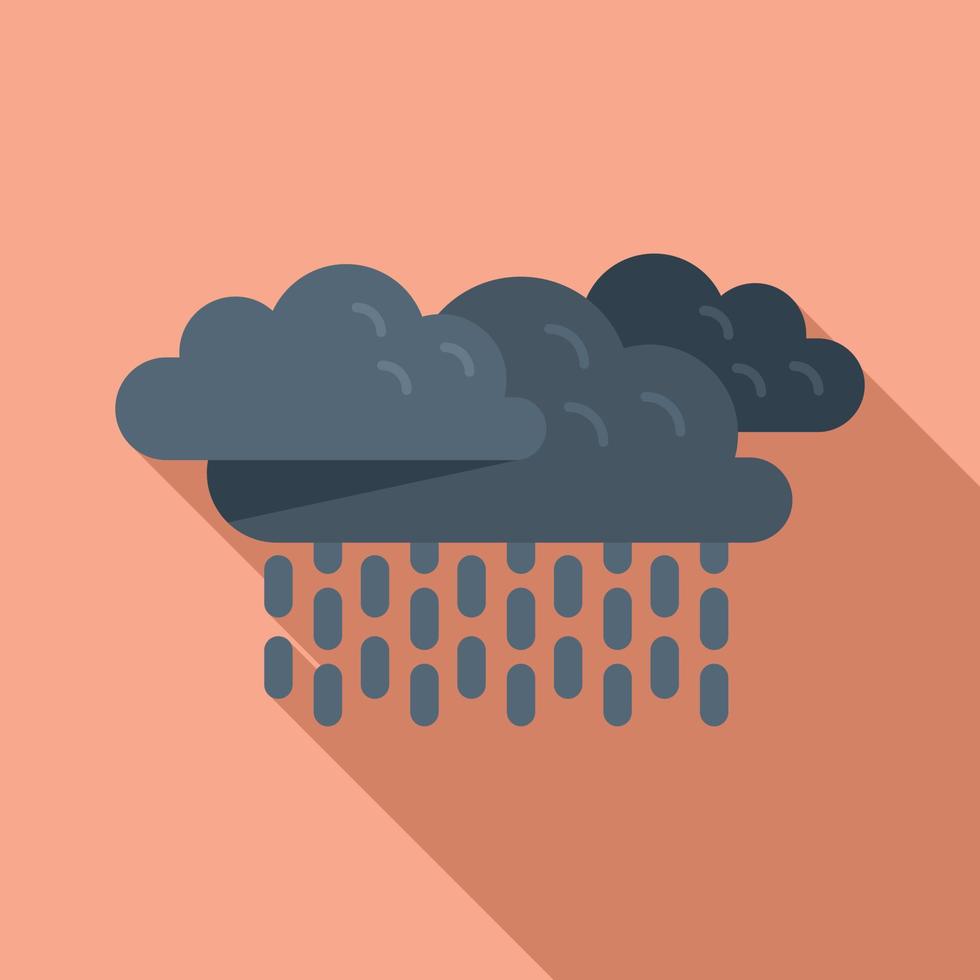 Cloudy rain icon flat vector. Cold fog vector