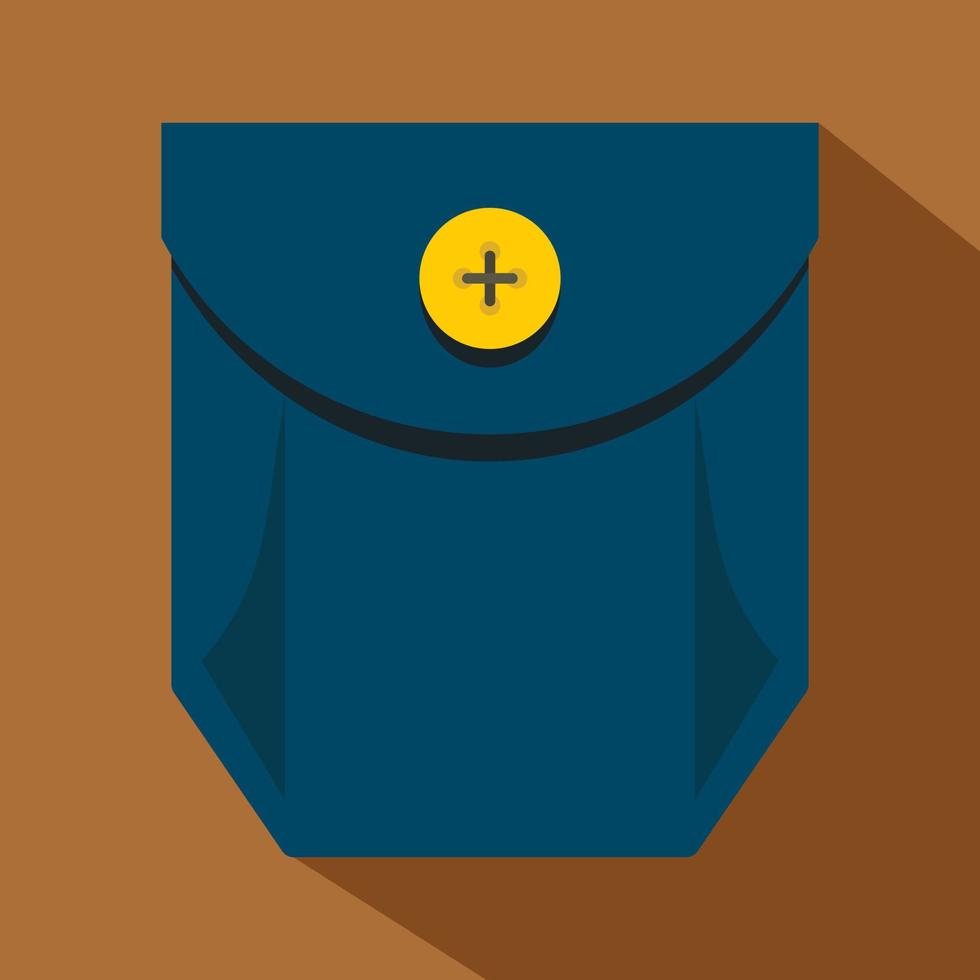 Blue jeans pocket with yellow button icon vector