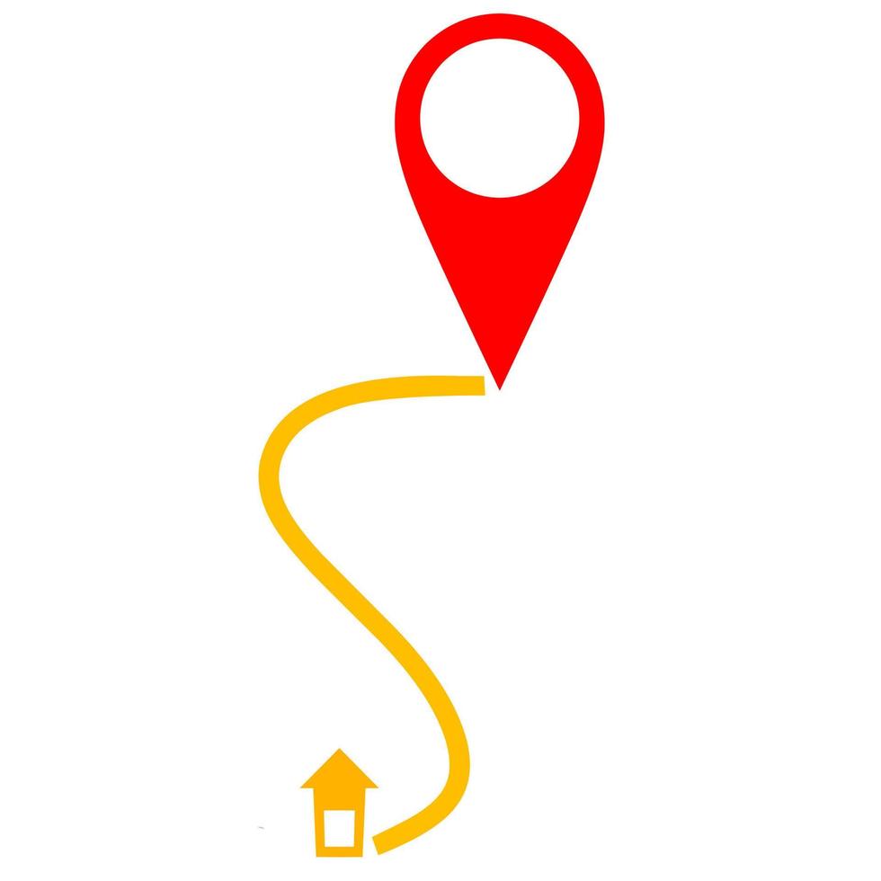 Location pin vector with house and street icon. Map placemark design concept. Great for shipping freight map navigation.