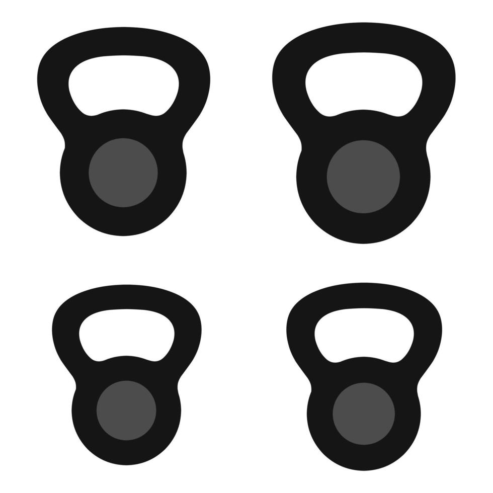Set of barbell dumbbell icons of various sizes isolated on white background. Editable template again. Great for gym, bodybuilding and weightlifting. vector