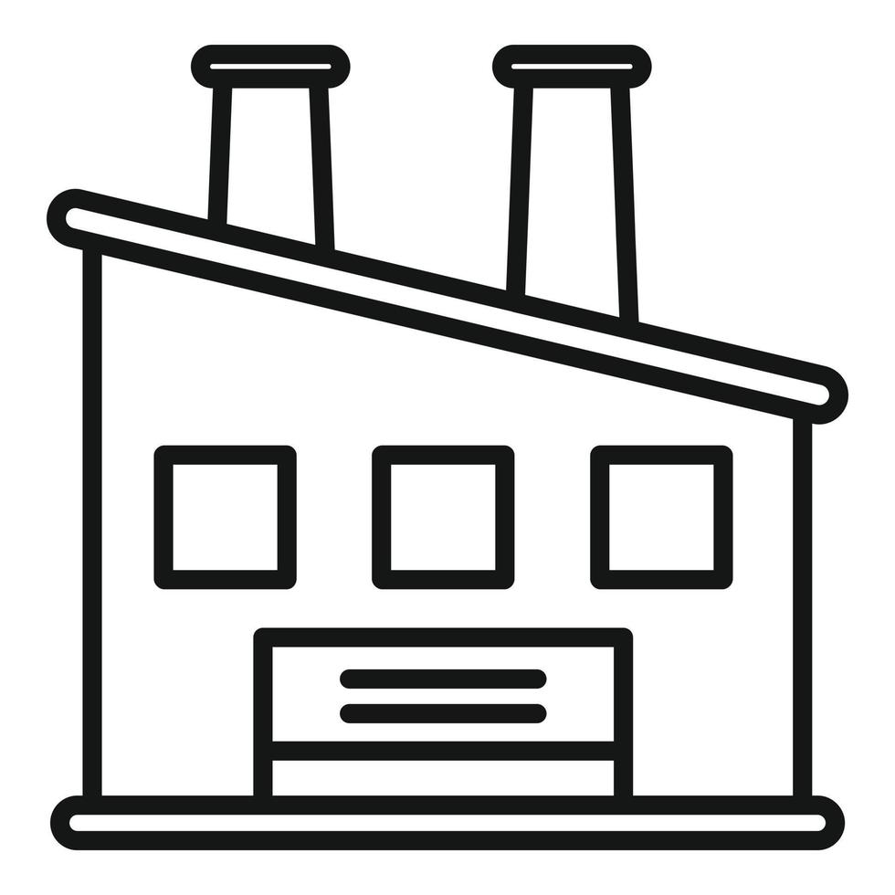 Warming planet factory icon outline vector. Global temperature vector