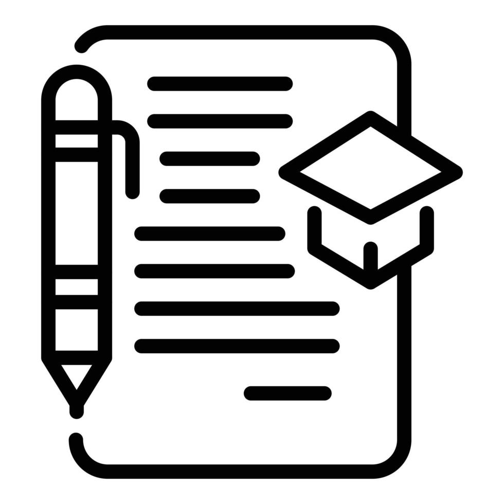 Writing student icon outline vector. Book library vector