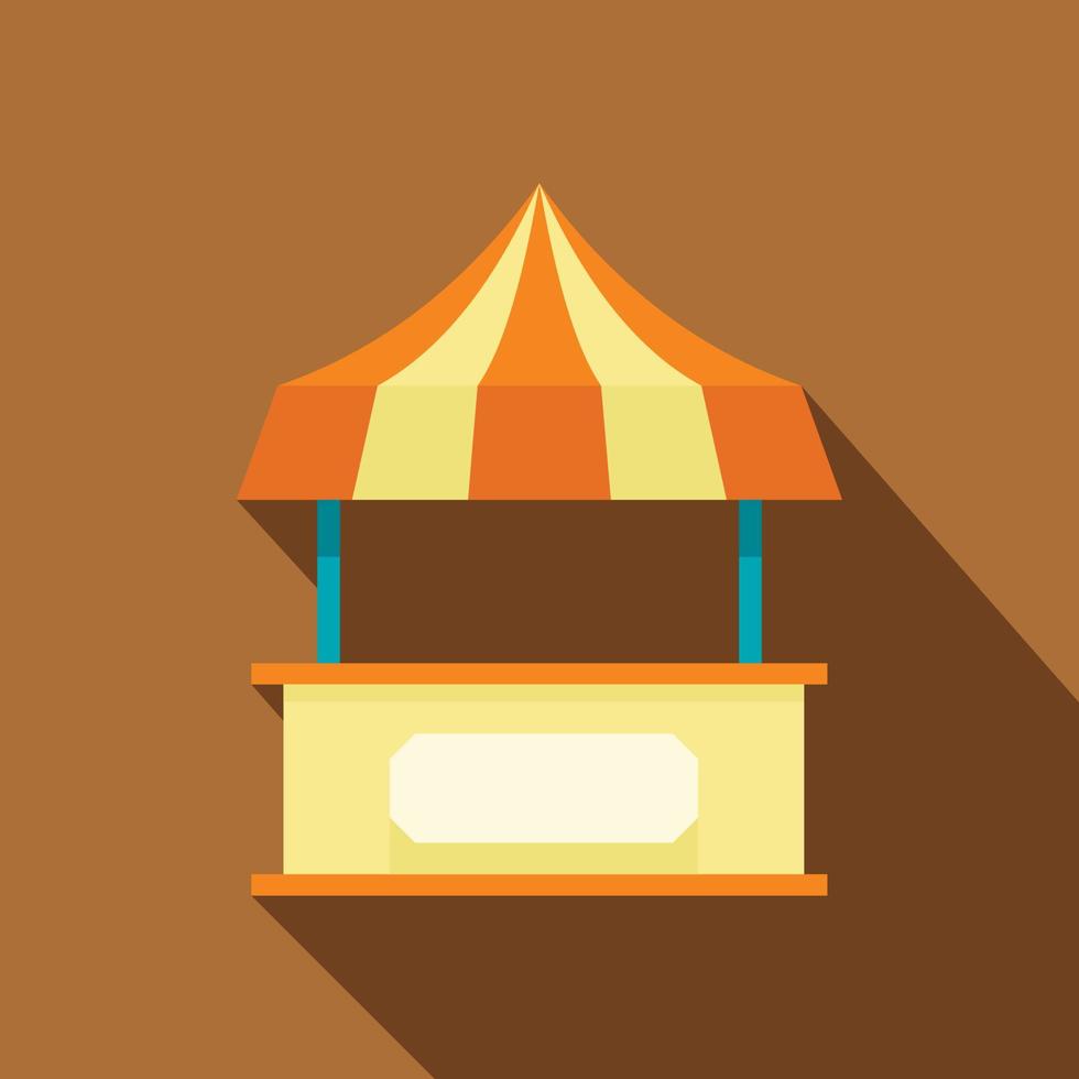 Shopping counter orange with tent icon, flat style vector