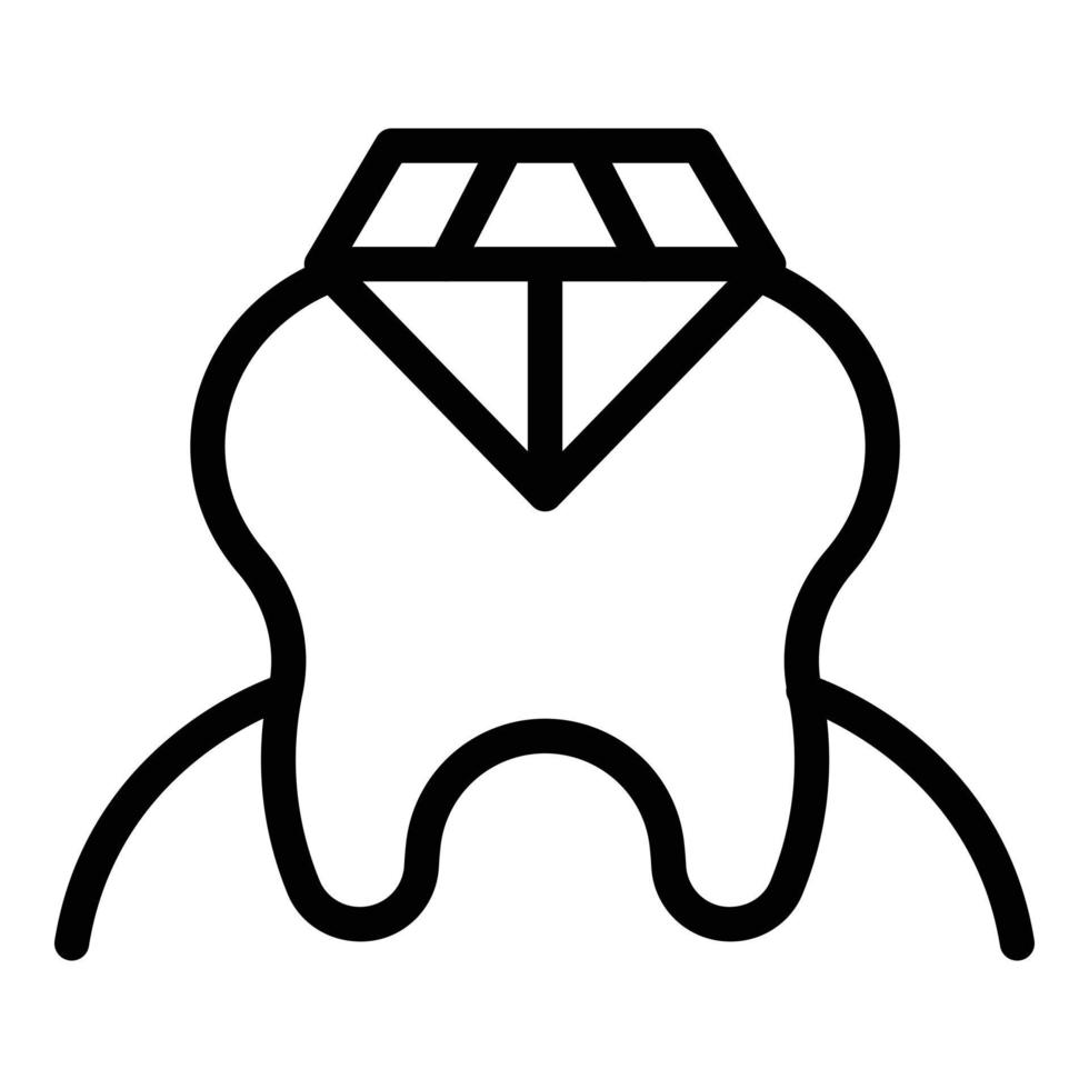 Diamond care icon outline vector. Tooth care vector