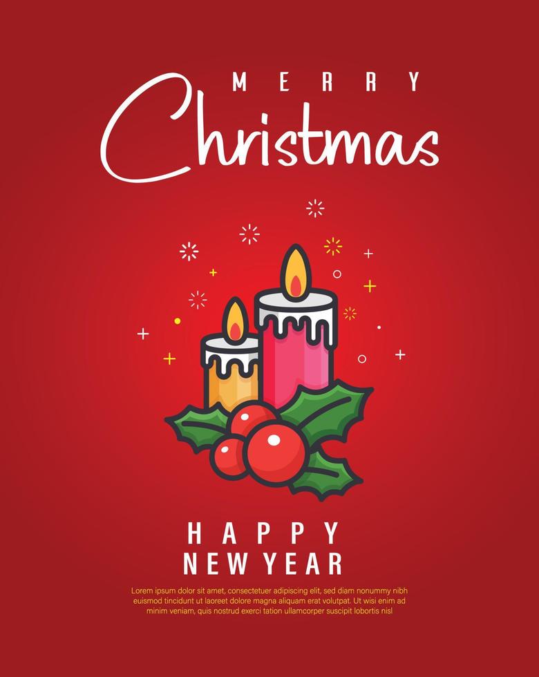 diseño de tarjeta vectorial de navidad o navidad y año nuevo con saludos de invitación y diseño de banner vector