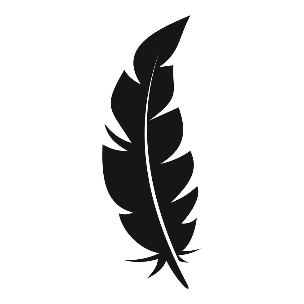 Feather shape icon simple vector. Ink pen vector