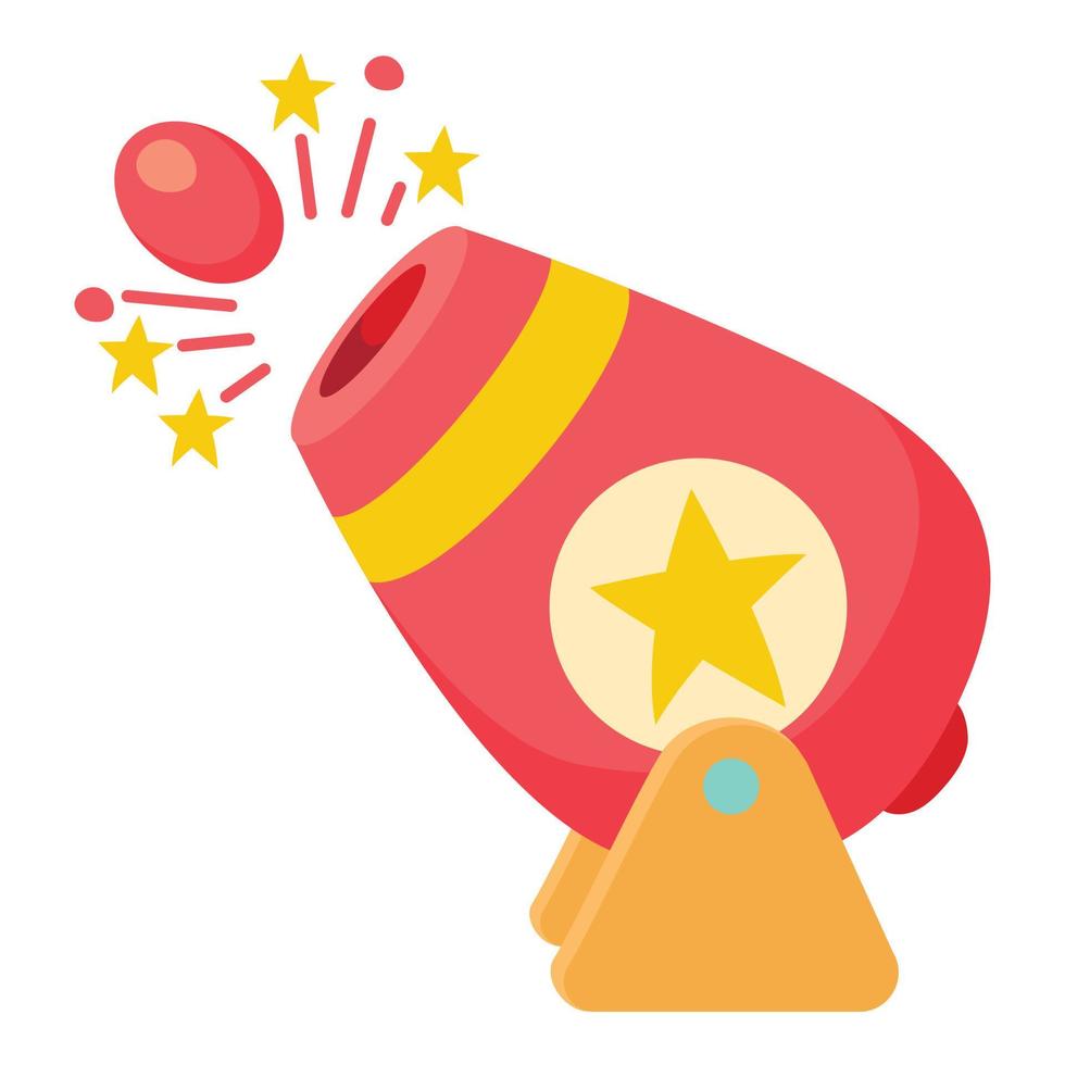 Circus cannon icon, cartoon style vector