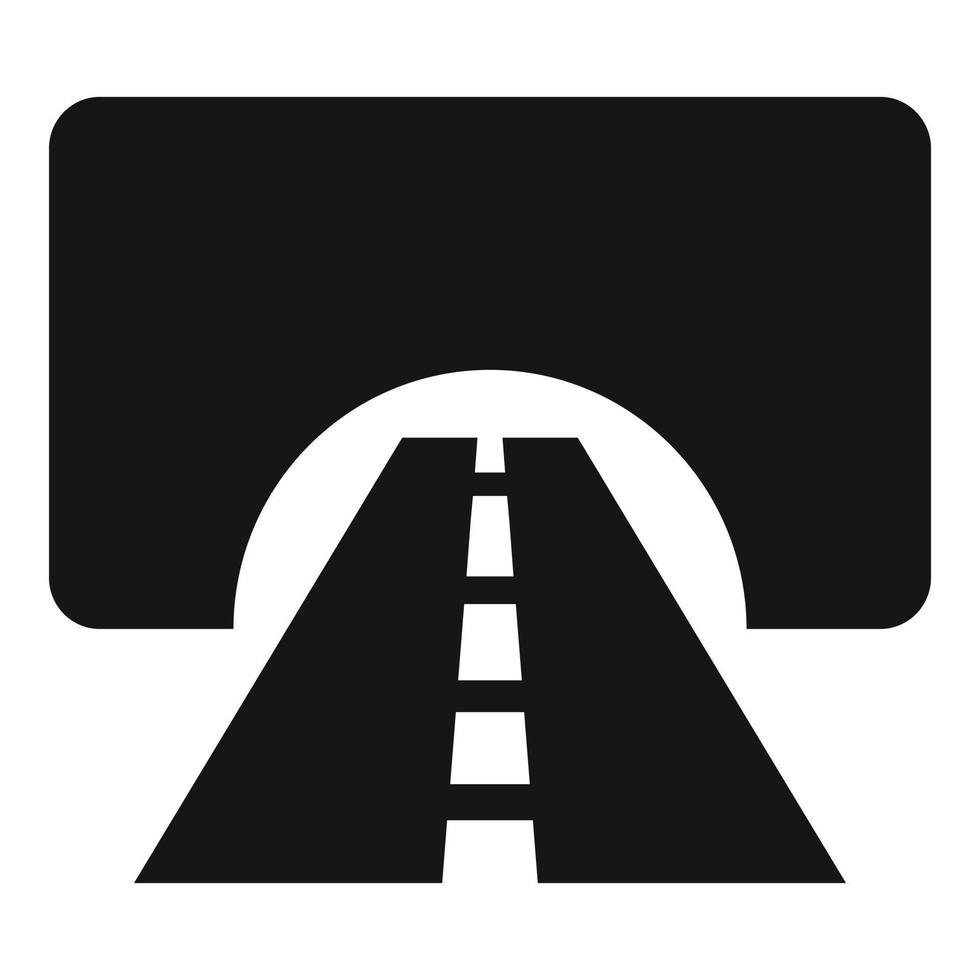 Asphalt tunnel icon simple vector. Car road vector