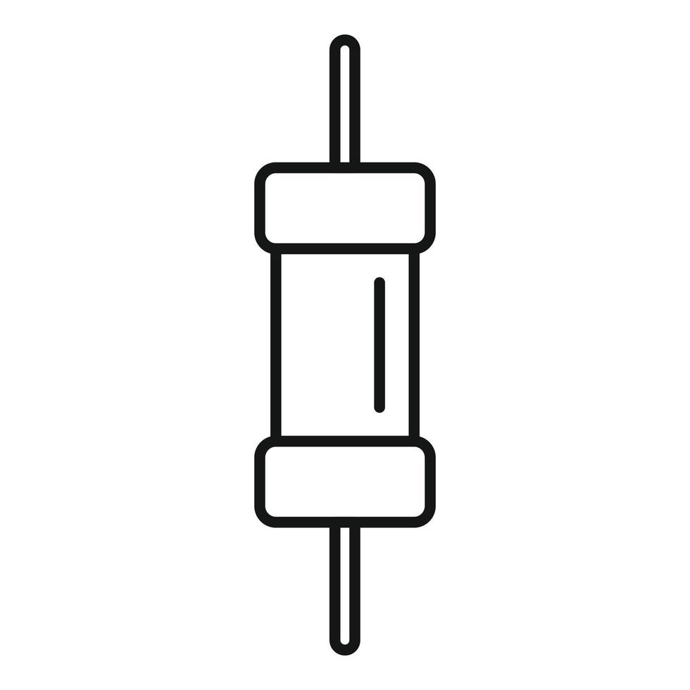 vector de contorno de icono de resistencia de microchip. circuito electrico