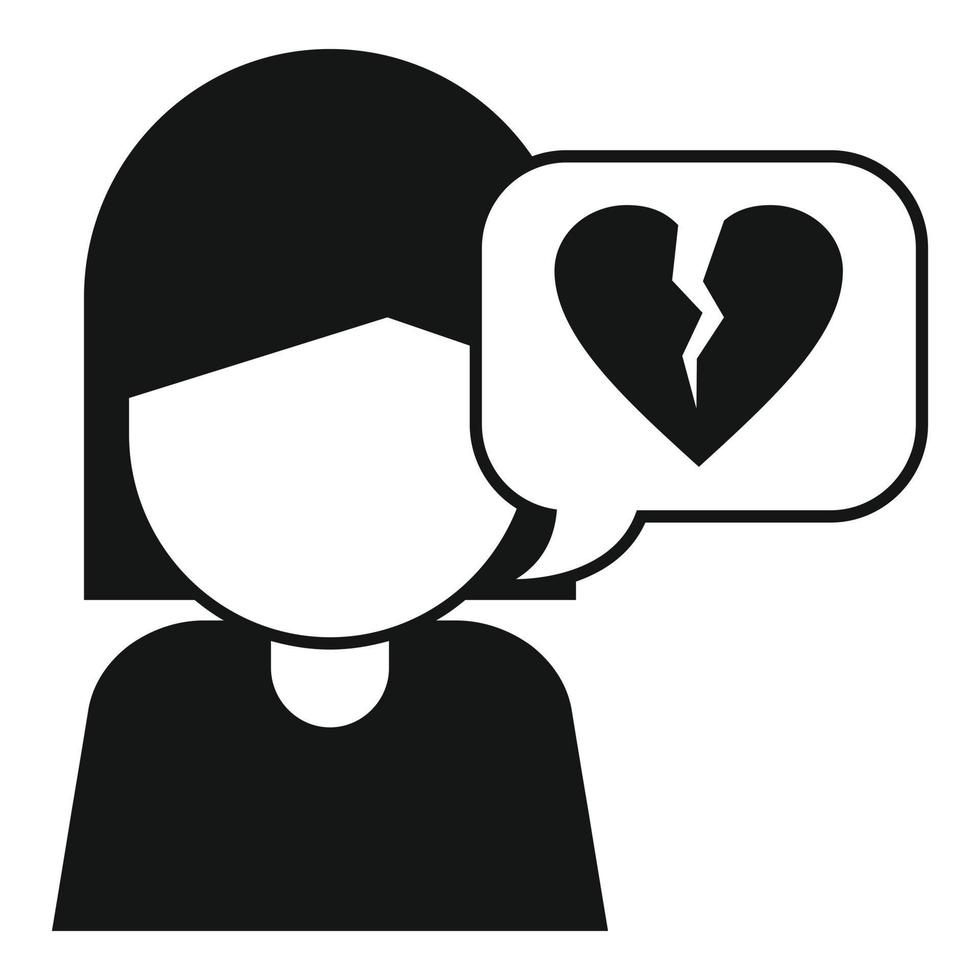 Dislike heart icon simple vector. Social media vector