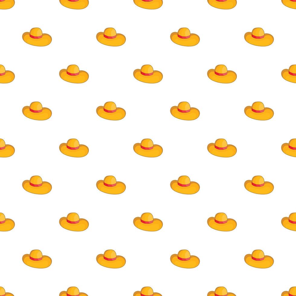 Women beach hat pattern, cartoon style vector
