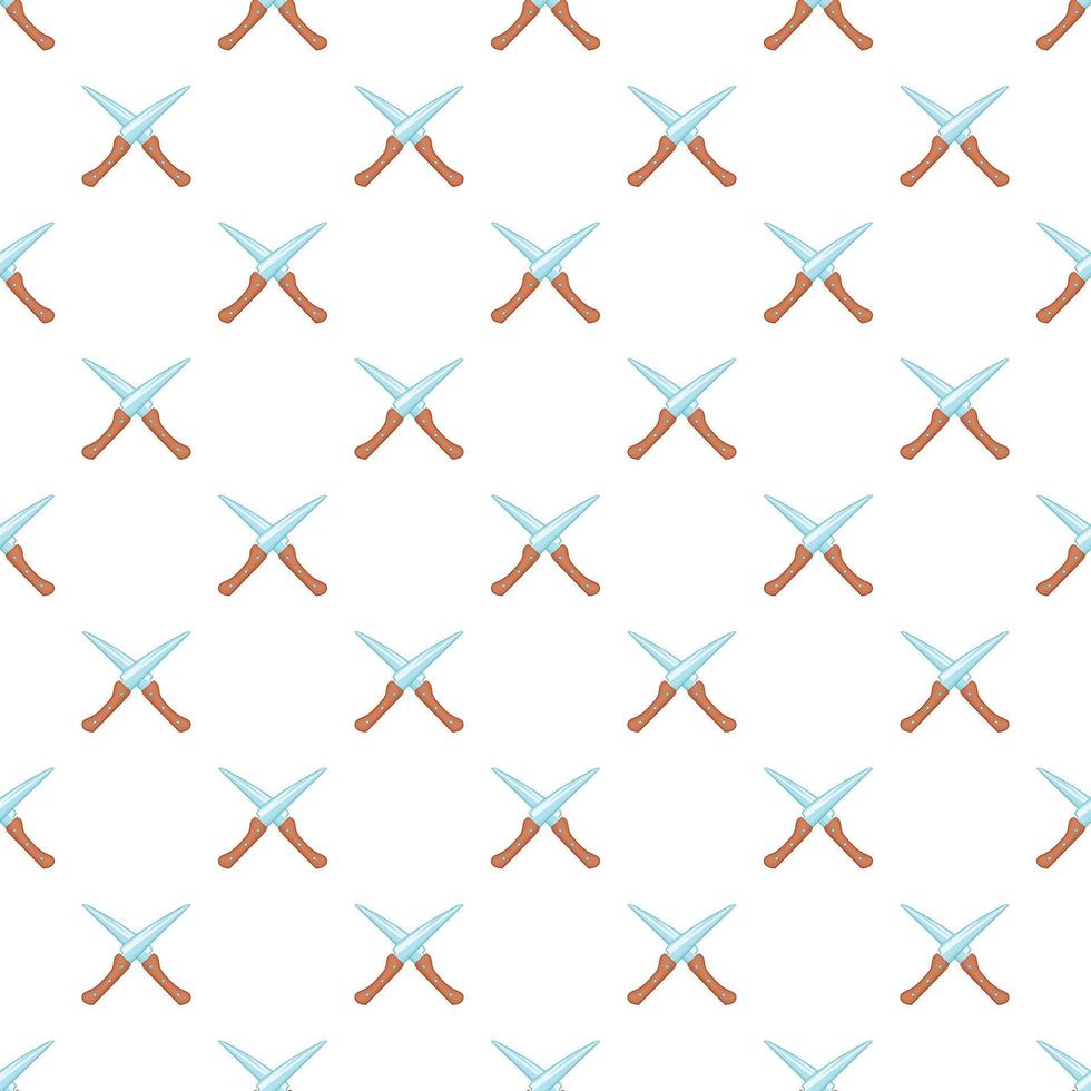 Two knives pattern, cartoon style vector