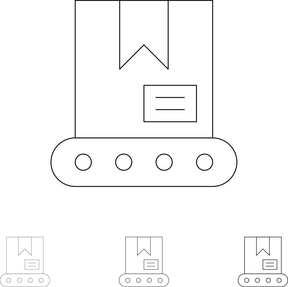 Bulldozer Construction Crane Bold and thin black line icon set vector