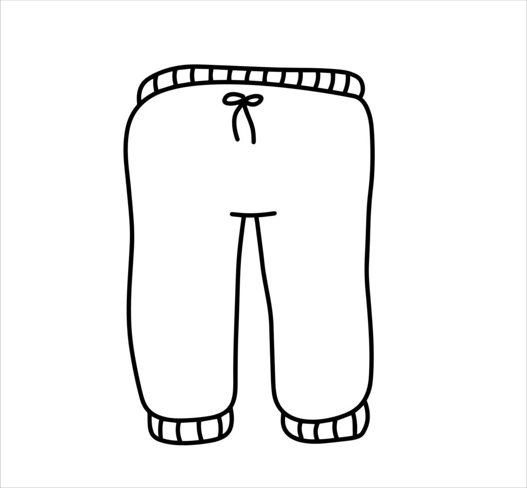 pantalones de bebé ropa infantil y pijamas. ilustración de contorno de dibujos animados aislado sobre fondo blanco vector