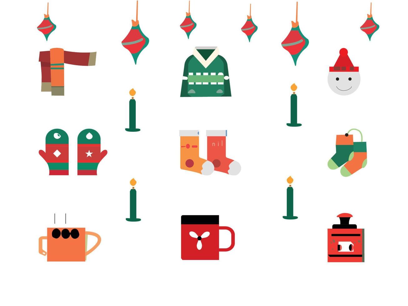 Hygge set for winter season collection vector
