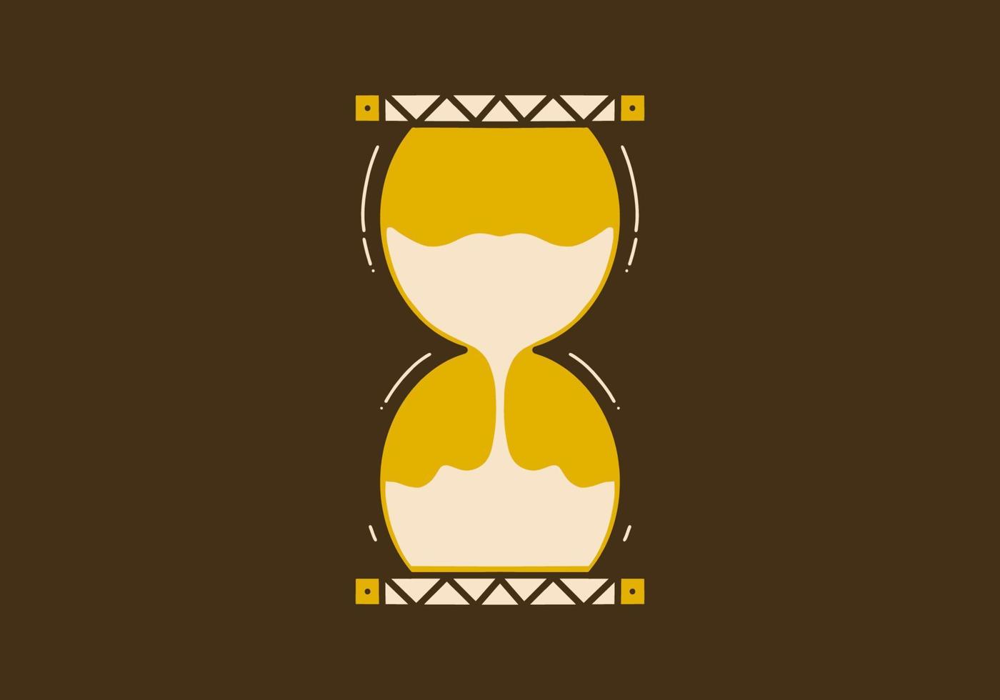 Vintage art illustration of the vintage hourglass vector