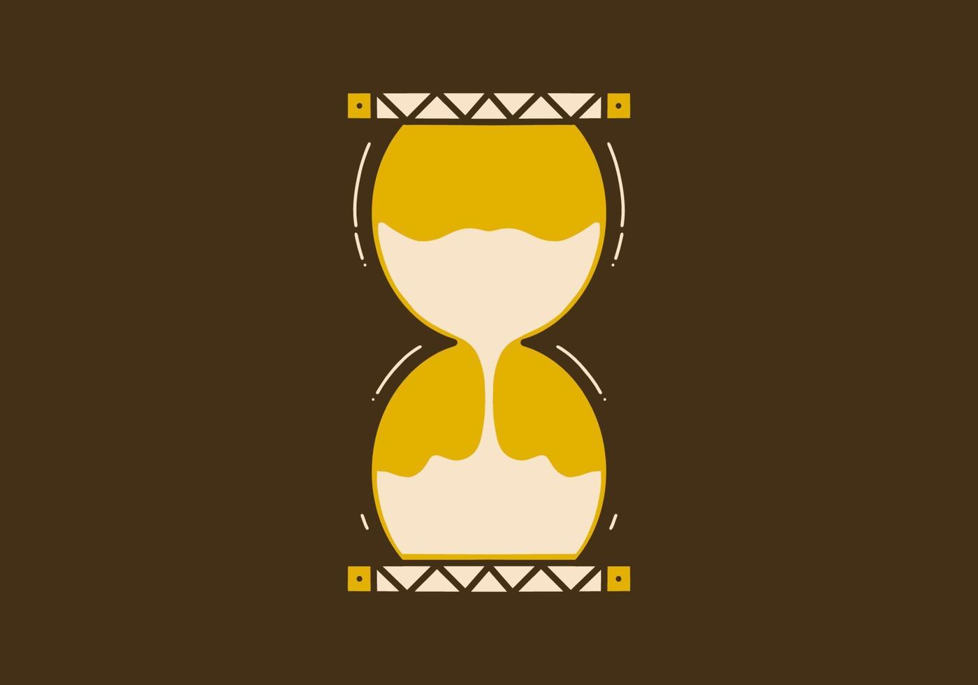 ilustración de arte vintage del reloj de arena vintage vector