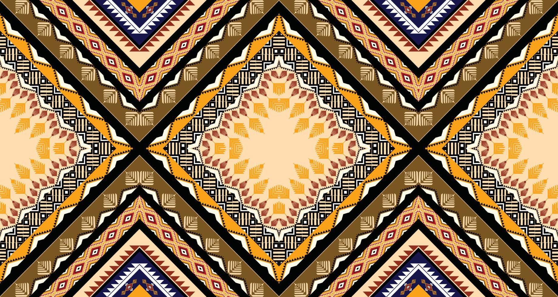 Geometric ethnic American, western, Aztec motif pattern style. seamless pattern design for fabric, curtain, background, sarong, wallpaper, clothing, wrapping, Batik, tile,interior.Vector illustration. vector