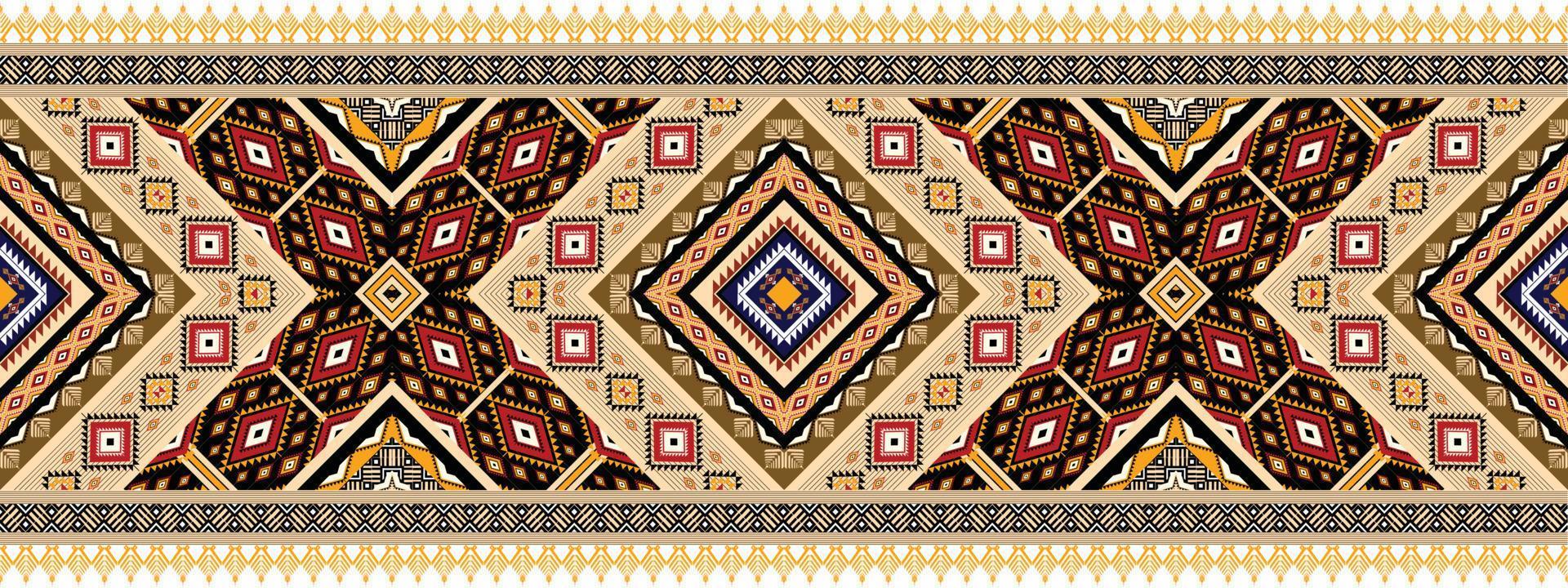 horizontal ethnic geometric pattern. American, Aztec motif textile pattern style. Seamless pattern design for fabric, curtain, background, carpet, wallpaper, clothing, wrapping, tile. American Vector. vector