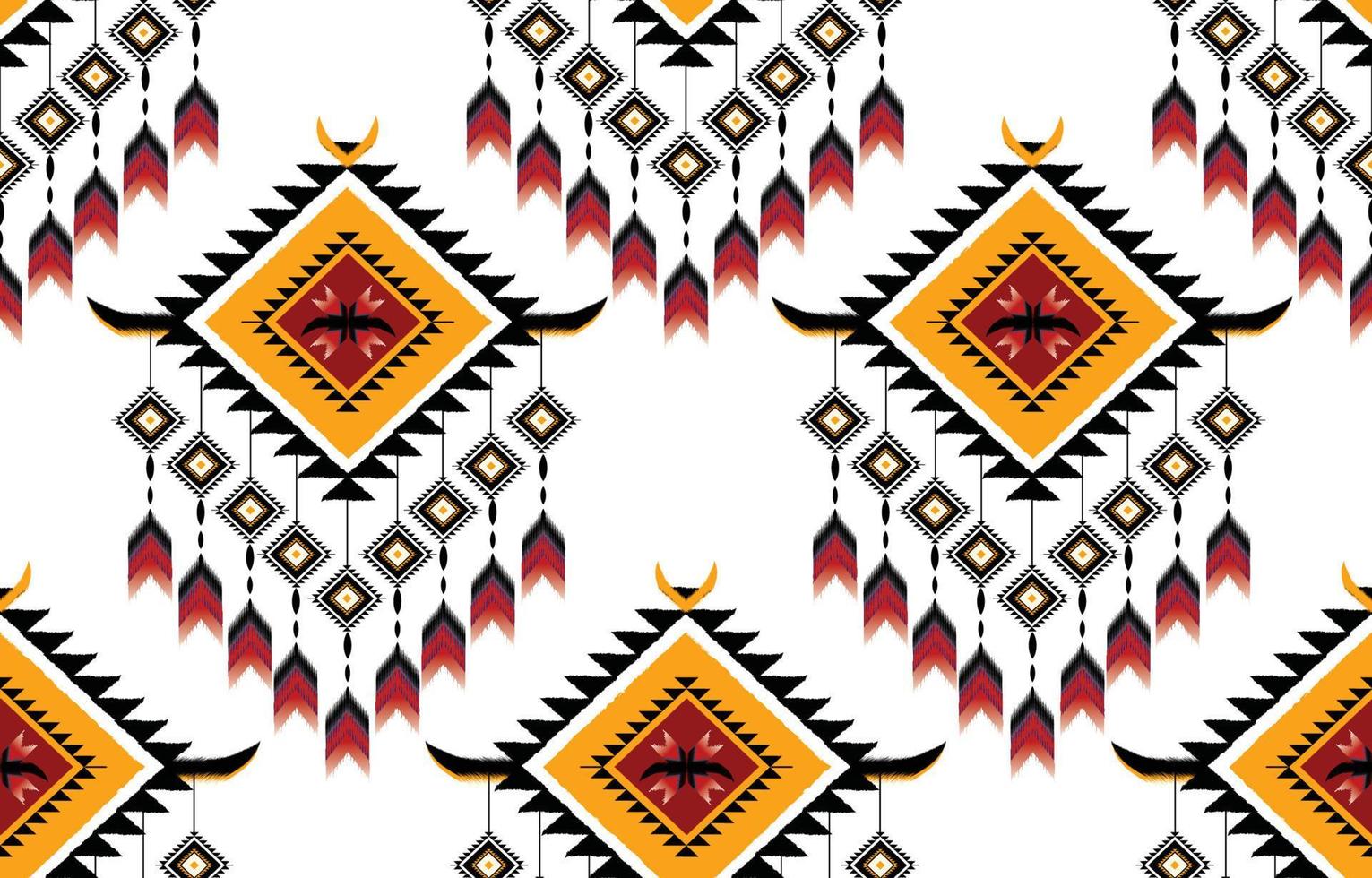 Abstract ethnic geometric ikat pattern. oriental African American Mexican Aztec motif textile and bohemian pattern vector elements. designed for background, wallpaper, print .vector ikat pattern.