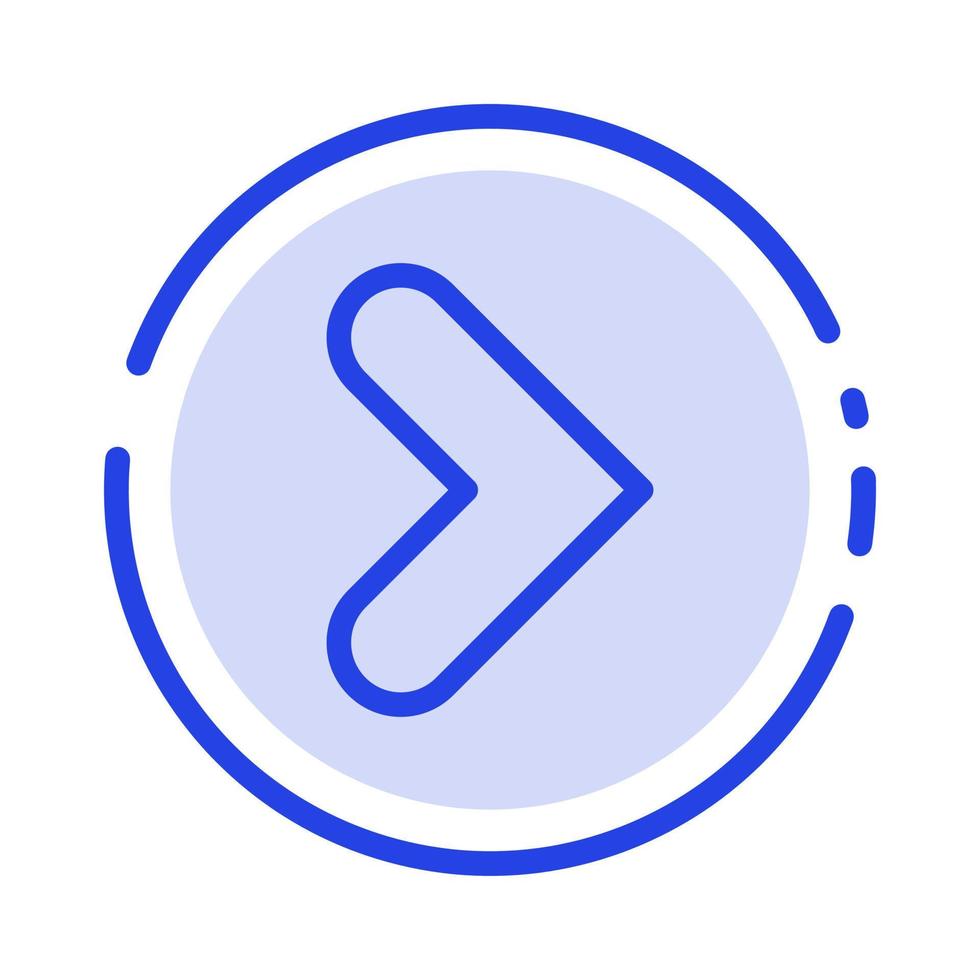 Arrow Right Forward Direction Blue Dotted Line Line Icon vector