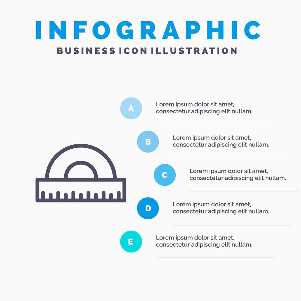 Design Drawing Education Geometry Line icon with 5 steps presentation infographics Background vector