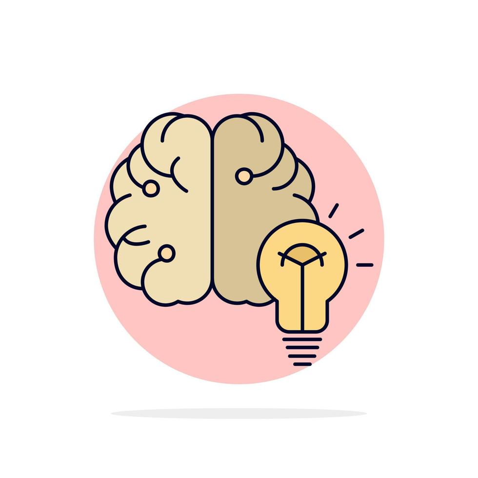 idea negocio cerebro mente bombilla color plano icono vector