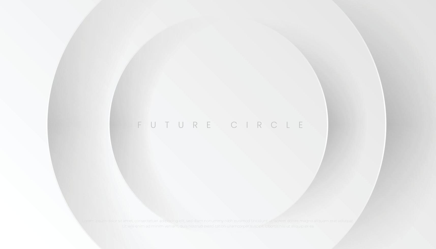 Abstract Minimalist White Circles Background with Luxury Style. Futuristic Circular Wallpaper. Vector Illustration