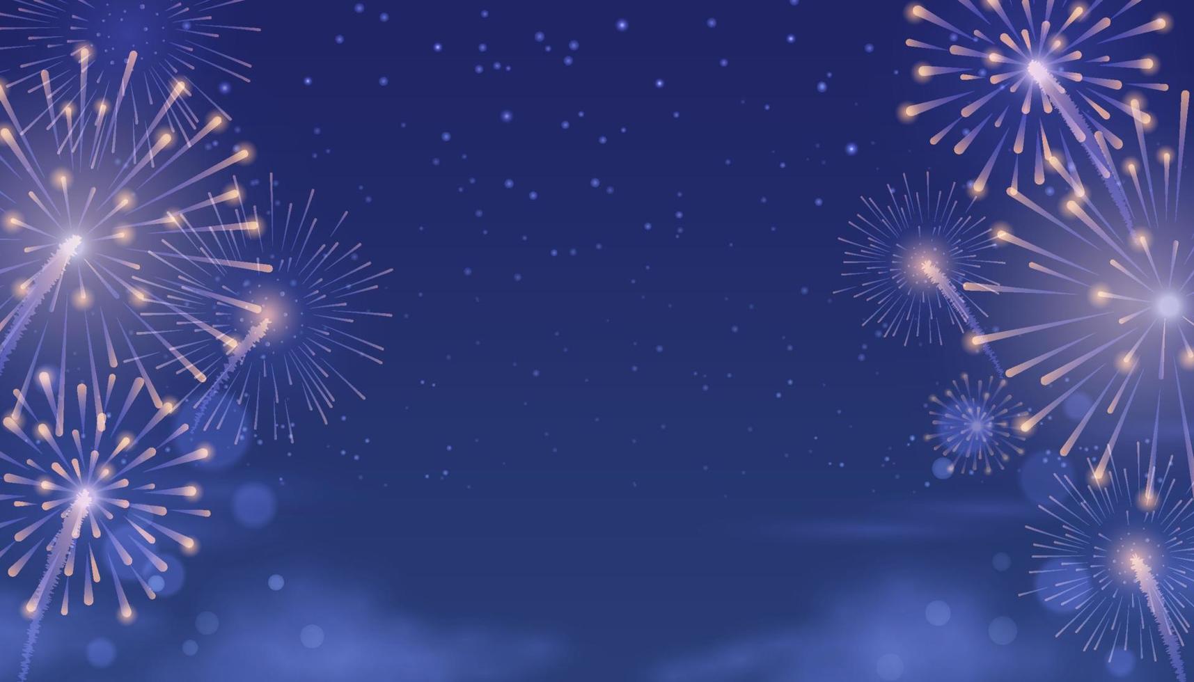 Fireworks in the Night Sky Background vector