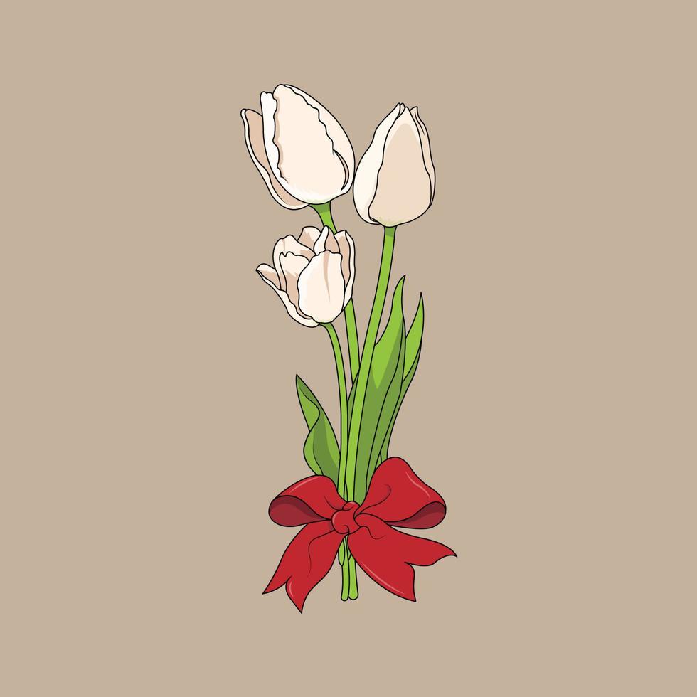 ramo de tulipanes vector