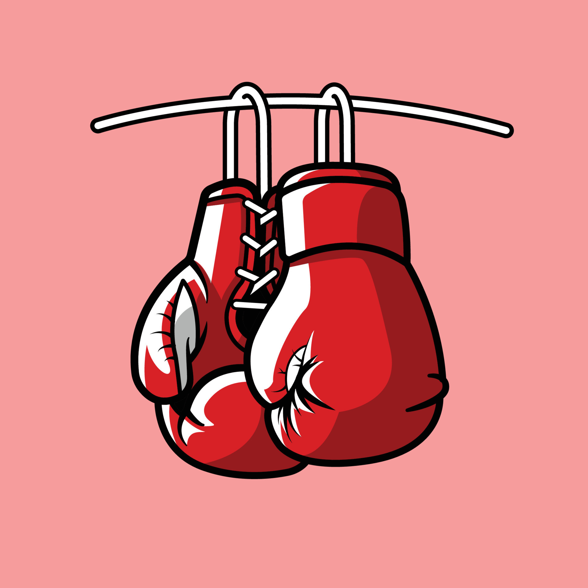 Guantes De Boxeo En La Pared Ilustración del Vector - Ilustración de pared,  rojo: 60732270