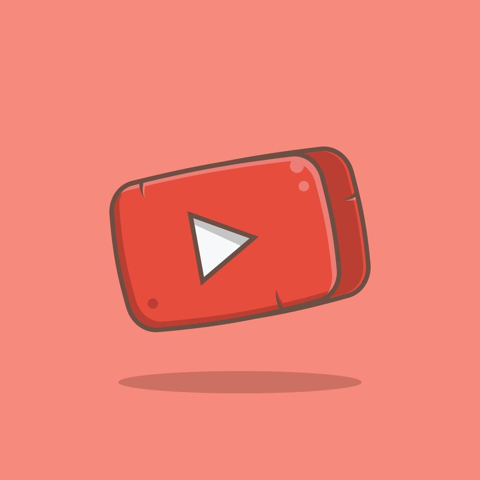 logotipo de youtube 3 dimensión vector