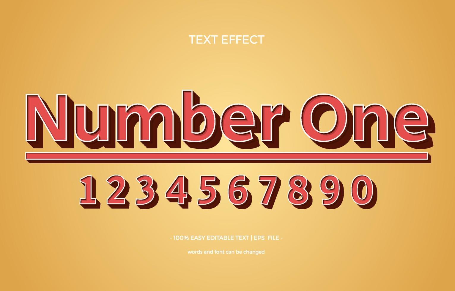 Number Text Effect Graphic Style Panel vector